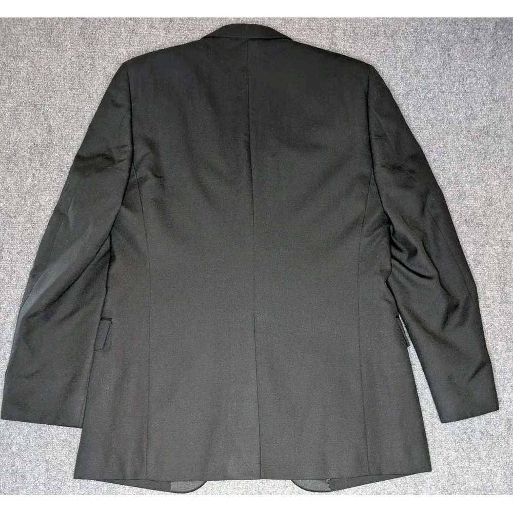Vintage Giorgio Patrino 100% Pure Wool‎ Black Tuxedo Jacket Blazer Size 39R